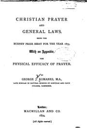 Tapa de Christian Prayer and General Laws: Being the Burney Prize Essay for the Year 1873, with an ..
