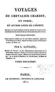 Tapa de Voyages du chevalier Chardin en Perse