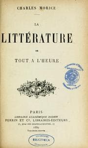 Tapa de La littérature de tout à l'heure