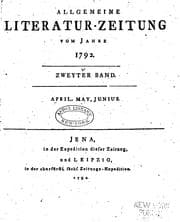 Tapa de Allgemeine Literatur-zeitung