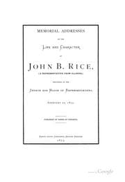 Tapa de Eulogies: John B. Rice, of Illinois. Alvah Crocker, of Massachusetts. Samuel F. Hersey, of Maine ..