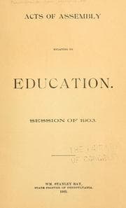 Tapa de Acts of Assembly relating to education