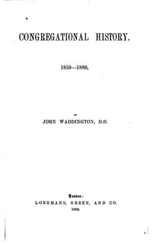 Tapa de Congregational history