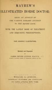 Tapa de Mayhew's illustrated horse doctor