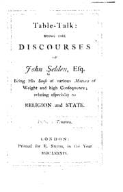 Tapa de Table Talk: Being the Discourses of John Selden