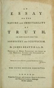Tapa de An essay on the nature and immutability of truth, in opposition to sophistry and scepticism