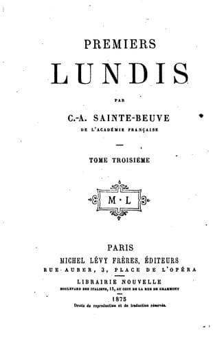 Tapa de Premiers lundis