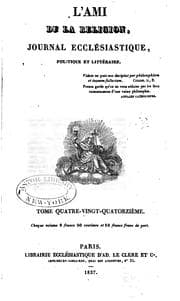 Tapa de L'Ami de la religion