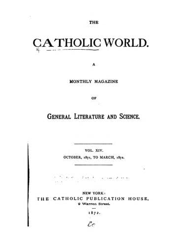 Tapa de New Catholic World