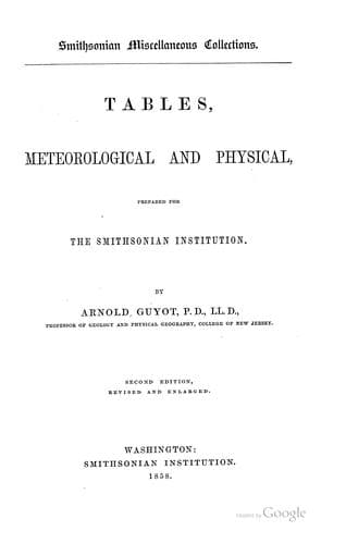 Tapa de Tables, meteorological and physical