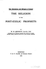 Tapa de The religion of the post-exilic prophets