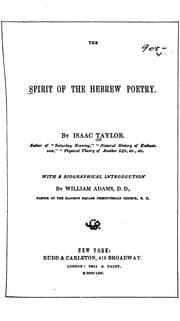 Tapa de The Spirit of the Hebrew Poetry