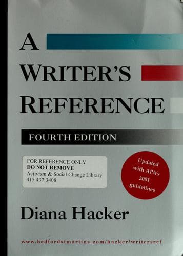 Tapa de A writer's reference