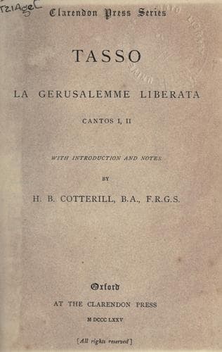 Tapa de La Gerusalemme liberata