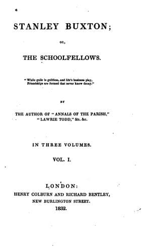 Tapa de Stanley Buxton: Or, The Schoolfellows