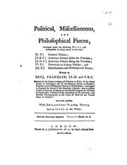 Tapa de Political, Miscellaneous, and Philosophical Pieces: Arranged Under the Following Heads, and ..
