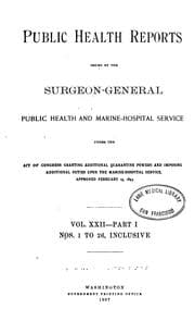 Tapa de Public health reports (1881). v.33 pt. 2 no. 27-52, 1918