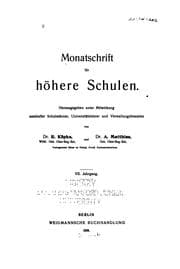 Tapa de Monatschrift für höhere Schulen