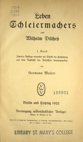 Tapa de Leben Schleiermachers.