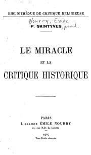 Tapa de Le Miracle et la critique historique