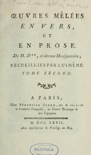 Tapa de Lettres en vers et oeuvres mélées de M.D.**