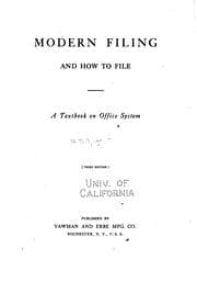 Tapa de Modern Filing and how to File: A Textbook on Office System
