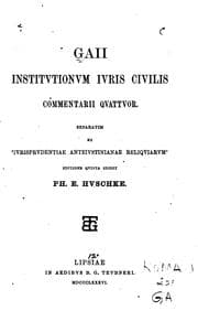 Tapa de Gaii Institutionum iuris civilis commentarii quattuor
