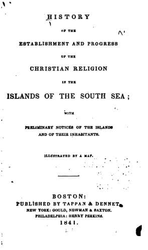 Tapa de History of the Establishment and Progress of the Christian Religion in the Islands of the South ...