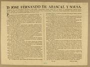 Tapa de D. Jose Fernando de Abascal y Sousa, marques de la Concordia española del Peru