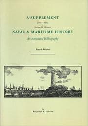 Tapa de A supplement (1971-1986) to Robert G. Albion's Naval & maritime history, an annotated bibliography