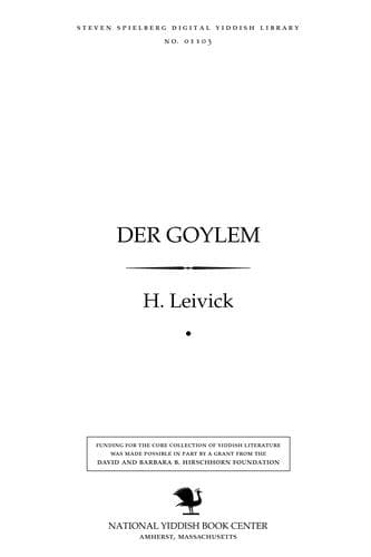 Tapa de Der goylem