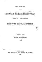Tapa de Proceedings of the American Philosophical Society Held at Philadelphia for ...