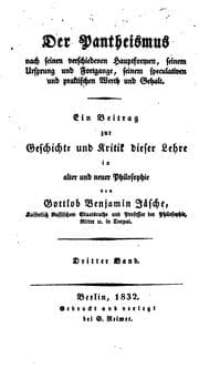 Tapa de Der Pantheismus nach seinen verschiedenen Hauptformen: Seinem Ursprung und Fortgange, seinem ..