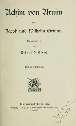 Tapa de Achim von Arnim