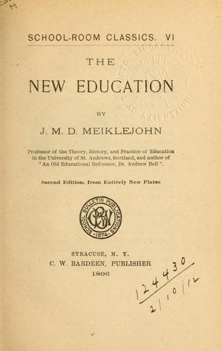 Tapa de The new education