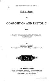 Tapa de Elements of compositon and rhetoric