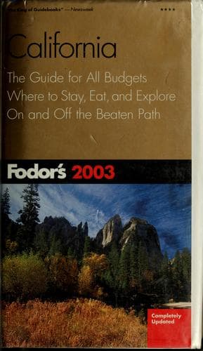 Tapa de Fodor's 2003 California
