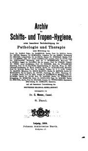 Tapa de Archiv fuer schiffs-und tropen-hygiene