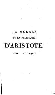 Tapa de La morale et La politique d'Aristote