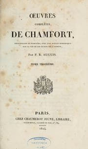 Tapa de Oeuvres complètes de Chamfort