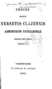 Tapa de Preces sancti Nersetis Clajensis Armeniorum patriarchae. triginta sex linguis editae