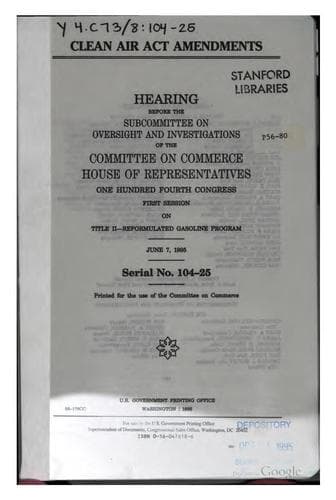 Tapa de Clean Air Act amendments