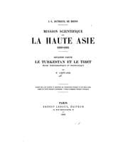 Tapa de J.-L. Dutreuil de Rhins. Mission scientifique dans la haute Asie, 1890-1895 ...