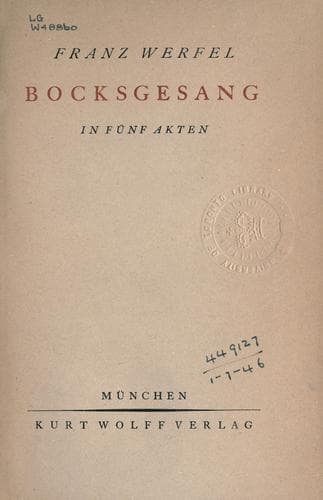 Tapa de Bocksgesang