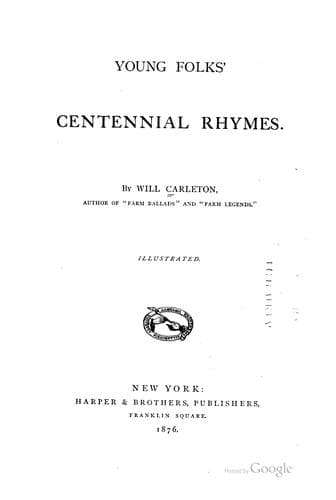 Tapa de Young folks' centennial rhymes.