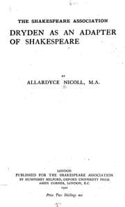 Tapa de Dryden as an adapter of Shakespeare