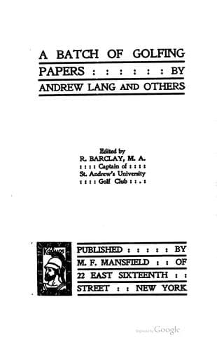 Tapa de A Batch of Golfing Papers
