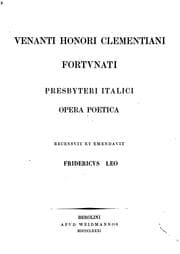 Tapa de Venanti Honori Clementiani Fortvnati presbyteri italici Opera poetica