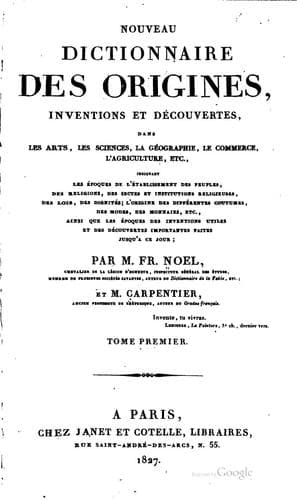 Tapa de Nouveau dictionnaire des origines, inventions et découvertes dans les arts ...