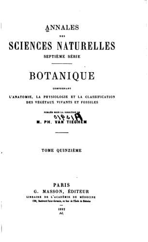 Tapa de Annales des sciences naturelles